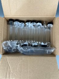 Box Of Screw Cap Containers With Pointed Bottom.