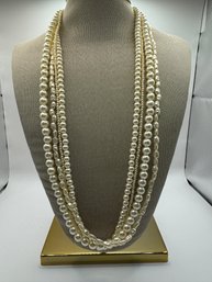 4 Strand Of Faux Pearls - All Sizes