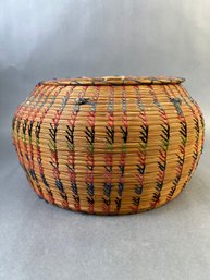 Circa 1925 Seminole Tourist Lidded Sewing Basket. -local Pick Up