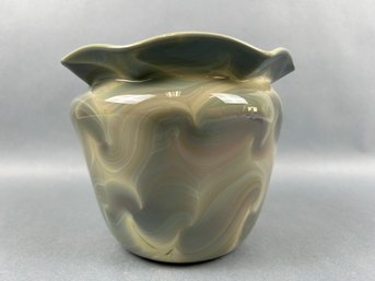 Signed Art Glass Vase 1979