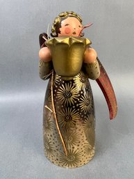 Occupied East Germany Wood Angel Candle Holder.