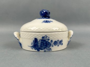 Royal Copenhagen Blue Flower Braided Butter Bowl With Lid