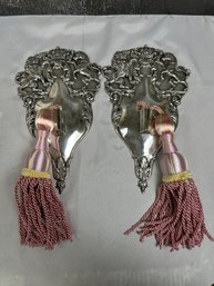 Two Silver Wall Sconces With Lion And Unicorn
