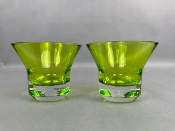 Tre Votive Lime Green Pair With Box