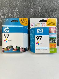 2 HP 97 Tricolor Inkjet Cartridges.
