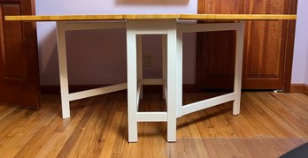 White Farm Style Drop Leaf Table