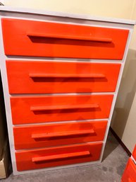 Orange And White Painted Dresser. *Local Pick-Up Only*