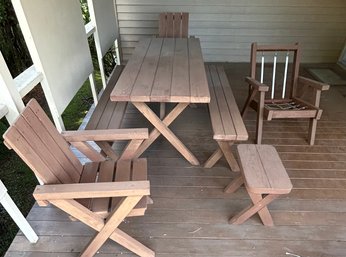 Outdoor Furniture Set Table, 2 Benches, 3 Benches & End Table *Local Pick-Up Only*