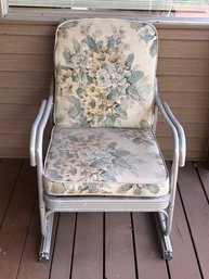 Outdoor Metal Framed Accent Chair With Floral Upholstered Cushions *Local Pick-Up Only*