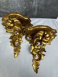 Pair Of Gold Sconces