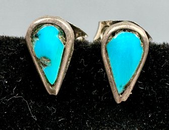 Sterling And Turquoise Stud Earrings