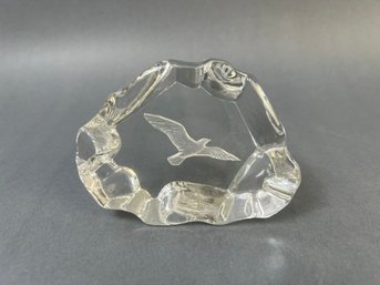 Crystal Seagull Paperweight.