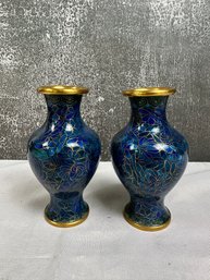 Pair Of Small Cloisonne Vases