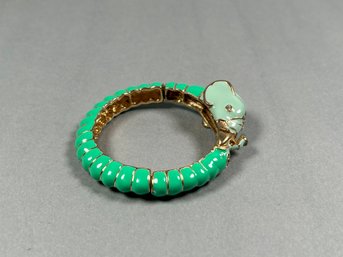 Green Elephant Bangle Bracelet