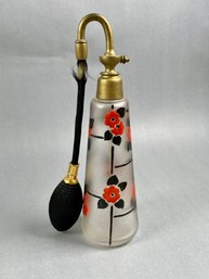 Large Vintage Painted Art Deco Perfume Atomizer - Signed