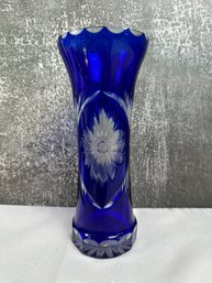 Cobalt Blue Crystal Vase