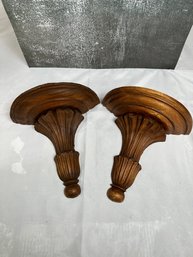 Pair Of Wood Wall Sconces