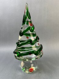 Murano Glass Christmas Tree From Italy.