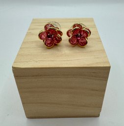 Rose Flower Pierced Earrings