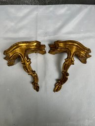 Small Pair Of Gold Wall Sconces