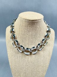 Silvertone Modernist Necklace