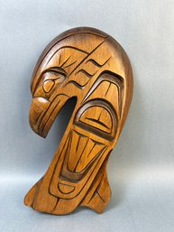 Pacific Coast Native Raven Carving By Mike George