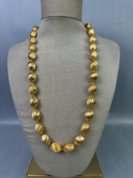 Gold Tone Bauble Bead Necklace