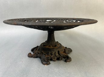 Vintage Robert Emig Cast Iron Mythology Ornate Pedestal Compote Greek 1236 B