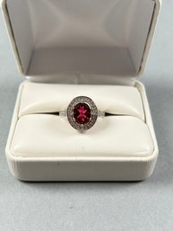 2ct Garnet And Sterling Ring