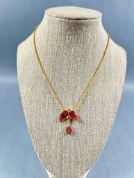 Gold Washed Sterling & Tourmaline Necklace