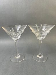 2 Waterford Marquis Pattern Martini Glasses.