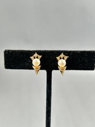 Trifari Clip Pearl Earrings