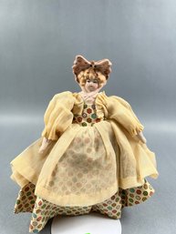 1950s Porcelain Doll With Stand.