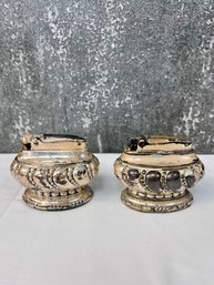 2 Vintage Ronson Crown Silver Plate Table Lighters.