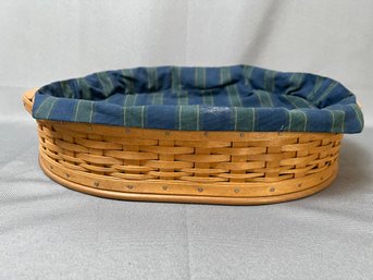 Longaberger Fabric Lined Bread Basket.