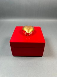 Robert Held Art Glass Heart Box