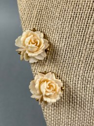 Vintage Floral Screw Back Earrings