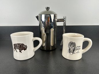 Frieling Coffee Press With 2 Coffee Mugs