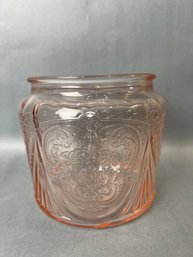 Pink Depression Glass Jar