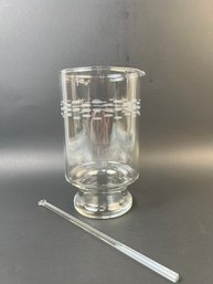 Blown Glass Beverage Server With Glass Stir Stick By Princess House. *LOCAL PICKUP ONLY*