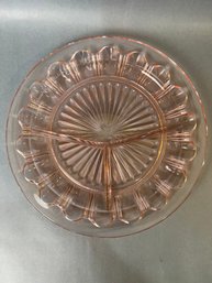 Pink Depression Glass Serving Plate