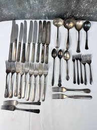 Lot Of Missmatched Silver Plate Flateware.