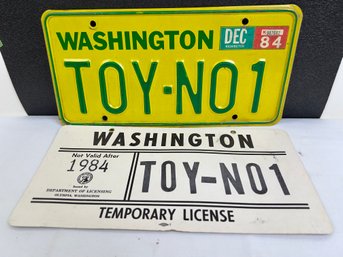 Set Of Permanent & Cardboard Temporary WA License Plate