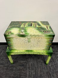 Hand Painted Trunk With Stand