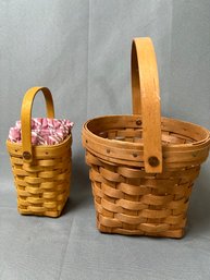 2 Longaberger Baskets With Handles.