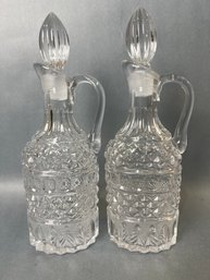 Two Pressed Glass Cruets