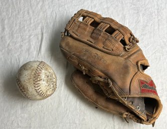Vintage Right Handed MacGregor Baseball Glove & Ball
