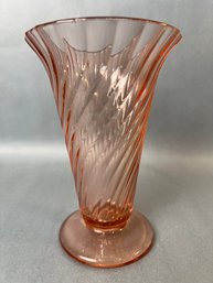 Pink Depression Glass Vase