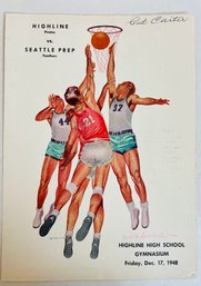 Highline VS Seattle Prep Basketball Program 1948.