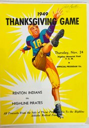 1949  Football Program Highline Pirates Versus Renton Indians